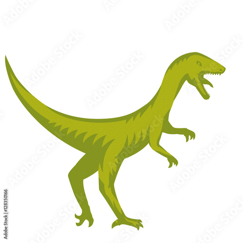 Velociraptor, predaceous dinosaur isolated over white, vector illustration