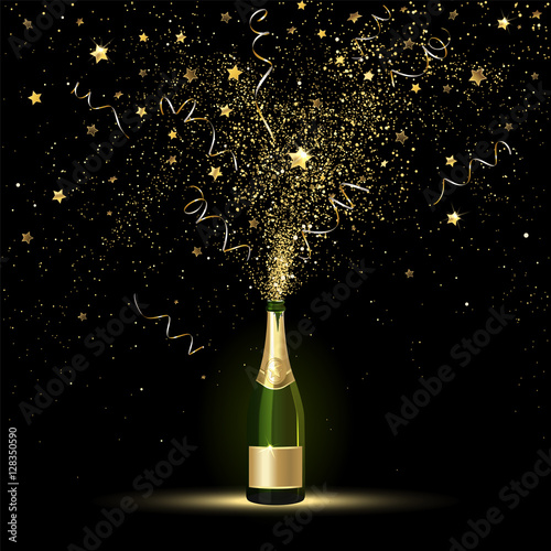 Champagne Gold Confetti Splashes