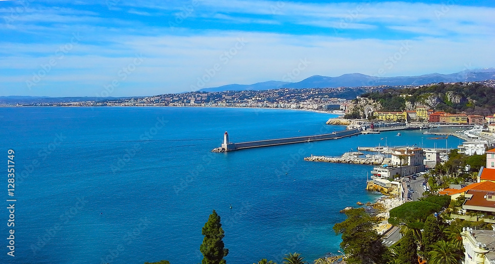 View of Nice, mediterranean resort, Cote d'Azur, France View of Nice, mediterranean resort, Cote d'Azur, France