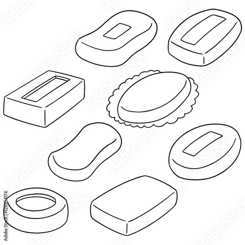 vector set of soap