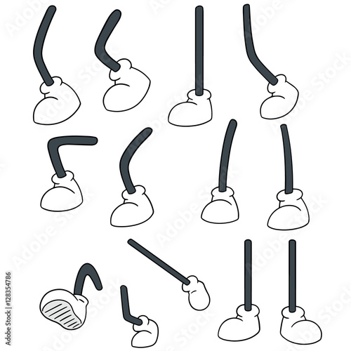 vector set of cartoon leg
