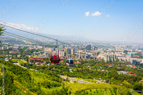 Almaty skyline with cable car