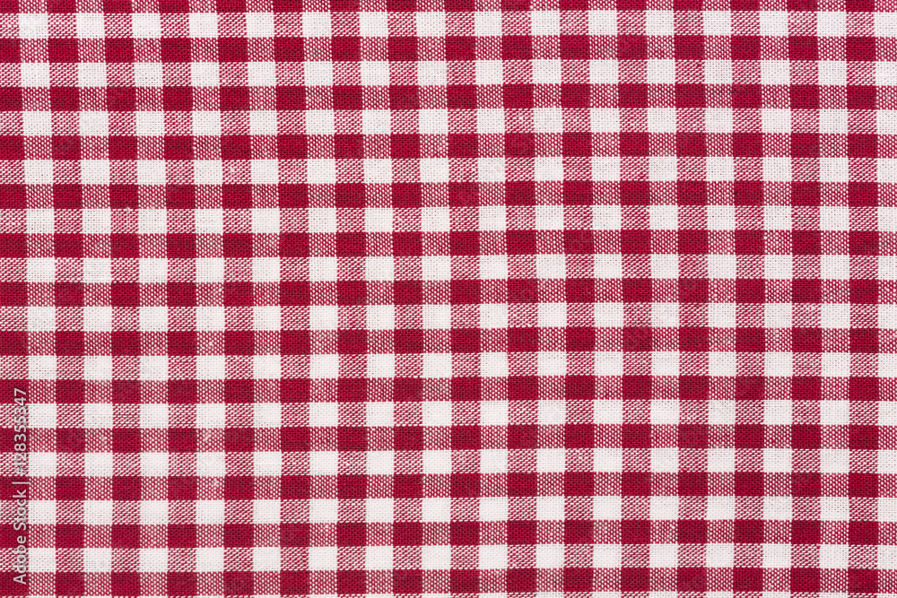 Tablecloth checkered red and white fabric. Tablecloth checkered red and white fabric.