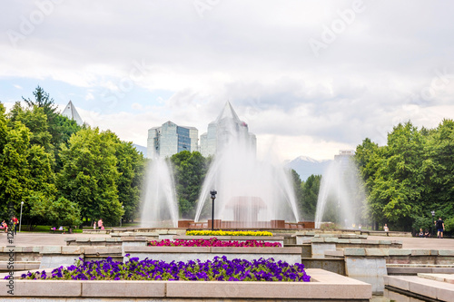 Water fountain in a park, Almaty, Kazakhstan