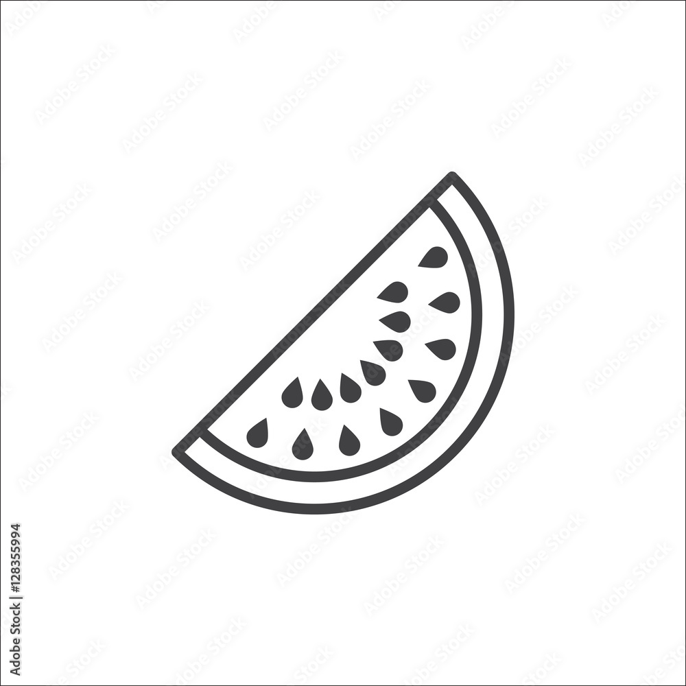 Watermelon line icon, outline vector sign, linear pictogram isolated on white. logo illustration Watermelon line icon, outline vector sign, linear pictogram isolated on white. logo illustration