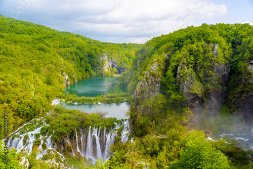 Plitvice Lakes national park waterfall  Plitvica  croatia