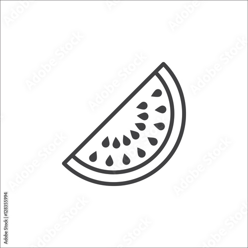 Watermelon line icon, outline vector sign, linear pictogram isolated on white. logo illustration