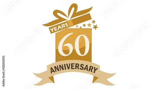 60 Years Gift Box Ribbon Anniversary 