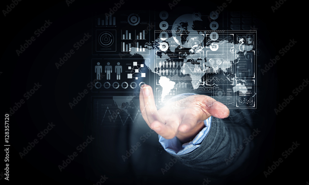 Fototapeta premium Presenting new technologies . Mixed media