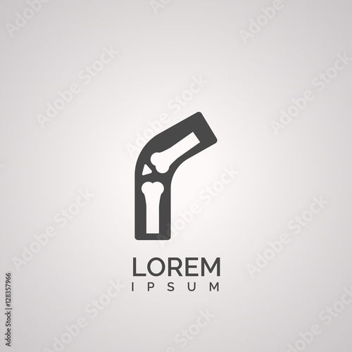 knee joint bone icon design