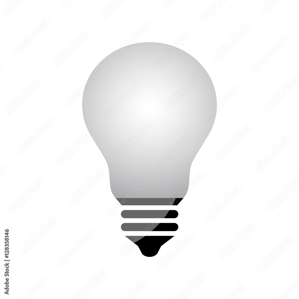 Lightbulb vector icon, isolated object on white background Lightbulb vector icon, isolated object on white background