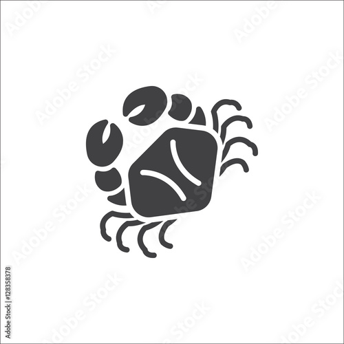 Crab icon vector, filled flat sign, solid pictogram isolated on white, logo illustration