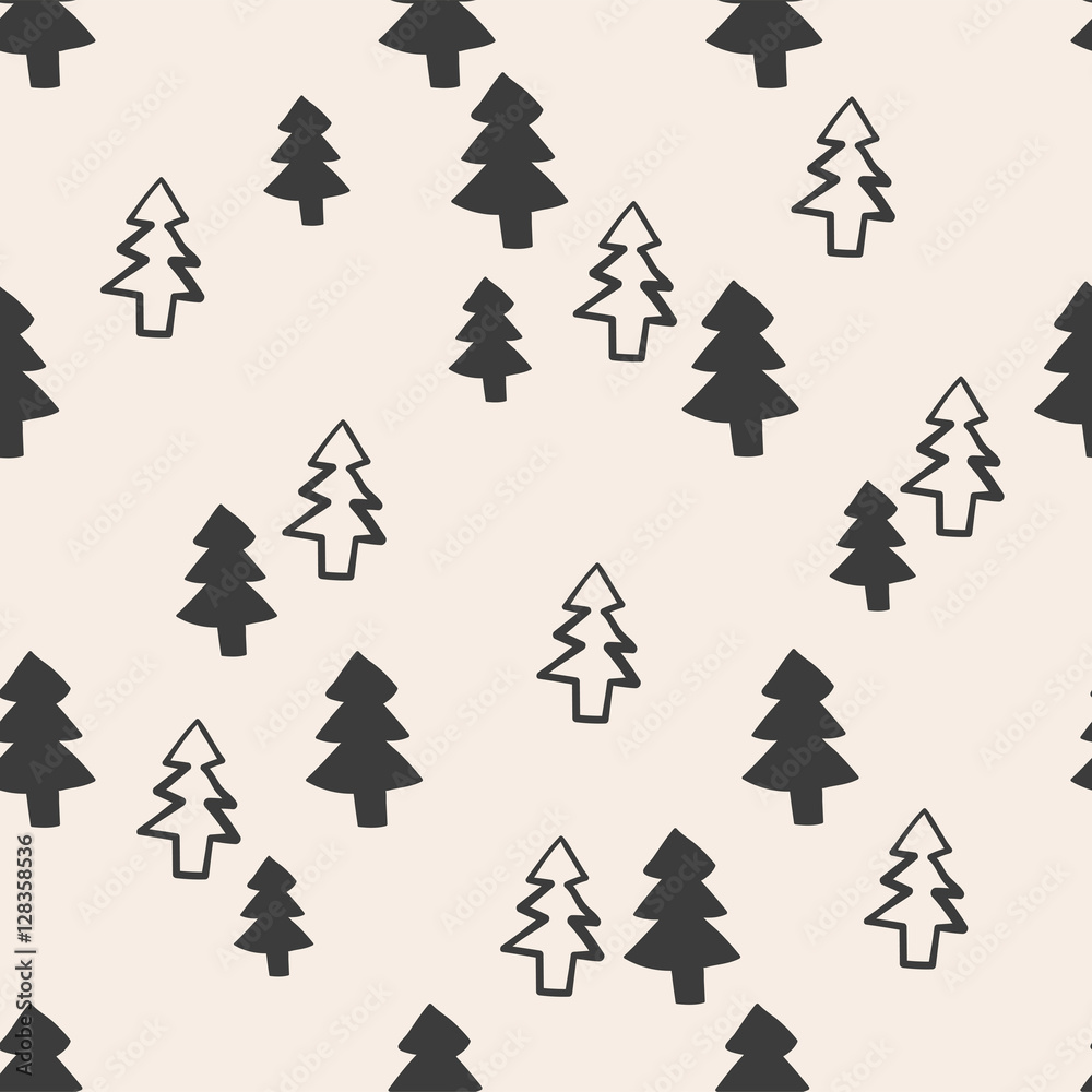 Obraz premium seamless christmas tree pattern