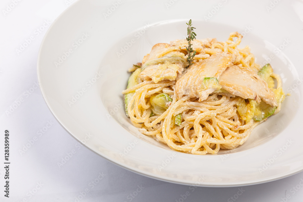 pasta with chicken and Zucchini