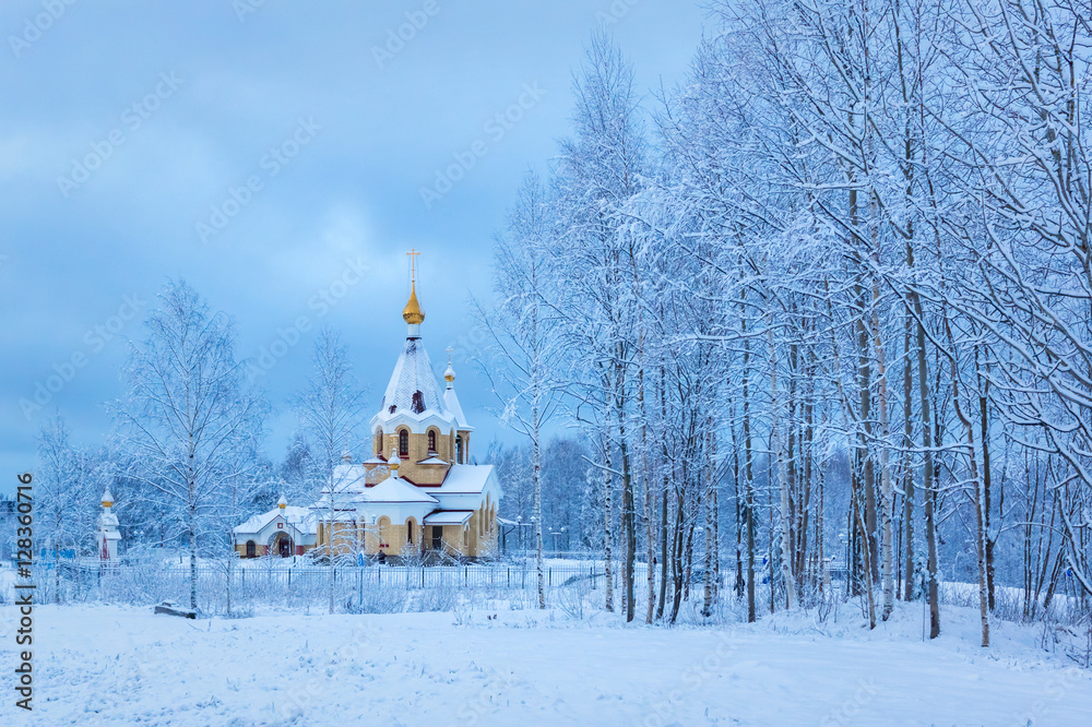 Orthodox church of Panteleimon in winter
