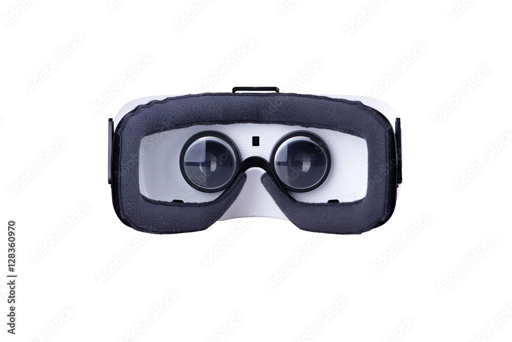 Rear inside view of virtual reality VR headset, isolated white Stock Photo | Adobe Stock
