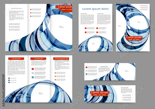 Set of colored abstract brochure template