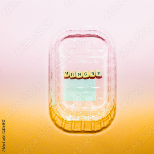 food concept on pink flash direct background west people diet and poverty