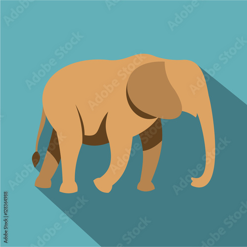 Elephant icon. Flat illustration of elephant vector icon for web isolated on baby blue background