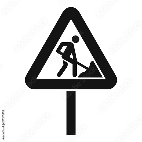 Road works sign icon. Simple illustration of road works sign vector icon for web