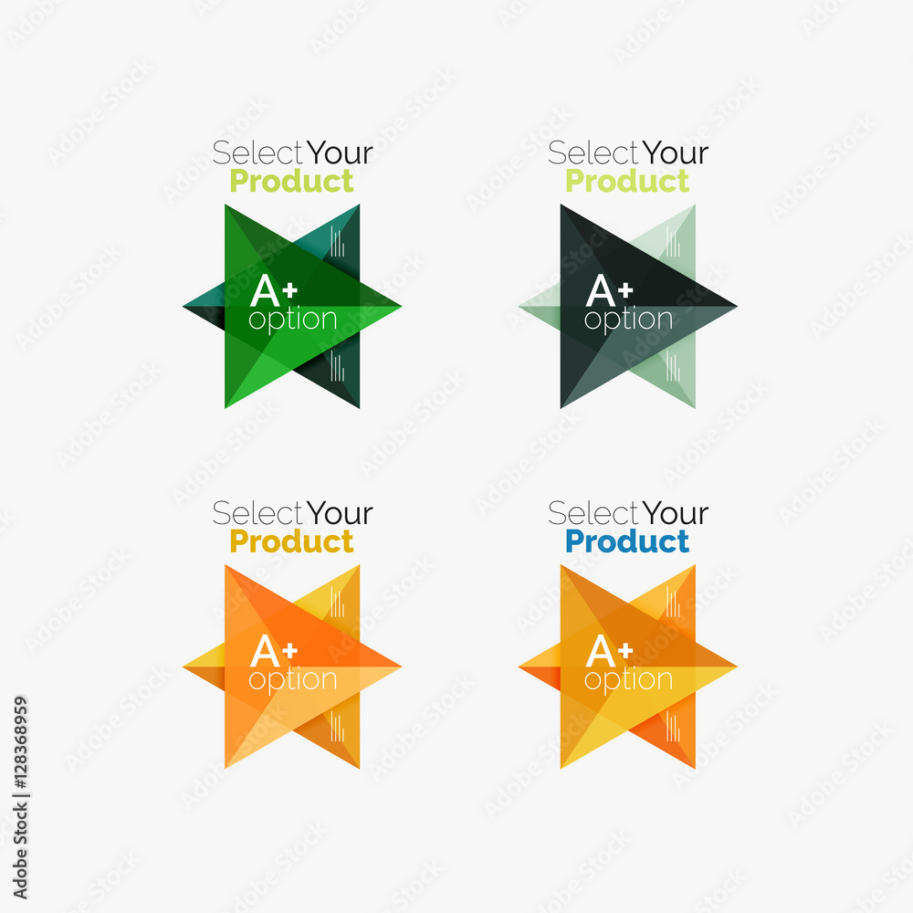 Set of triangle infographic layouts with text and options Set of triangle infographic layouts with text and options