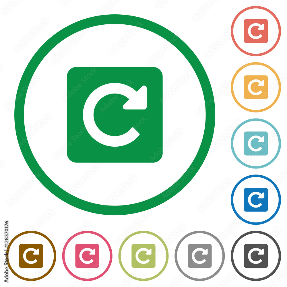 Rotate right flat icons with outlines Rotate right flat icons with outlines