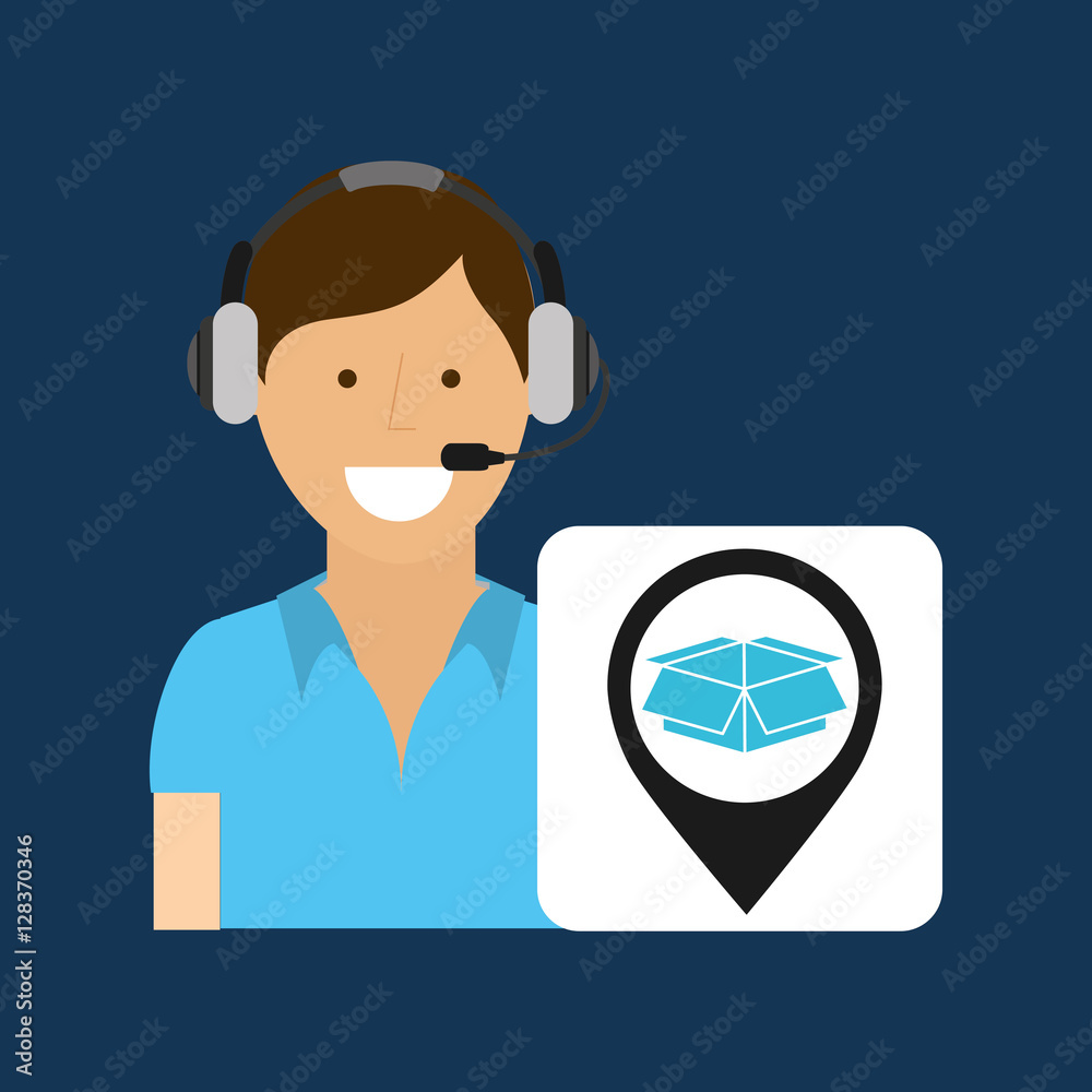 delivery service concept call center package vector illustration delivery service concept call center package vector illustration