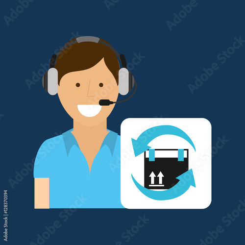 delivery service concept call center vector illustration