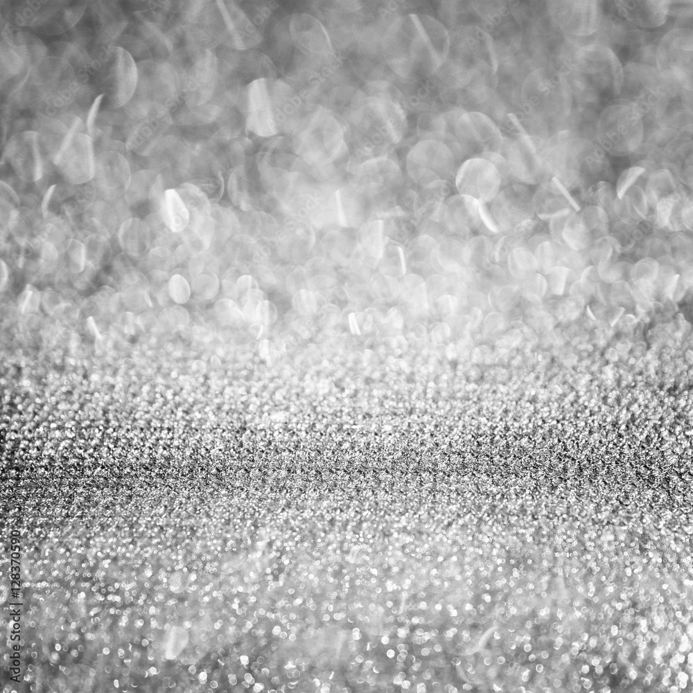 Obraz premium Silver white diamond shiny glitter abstract bokeh,Easy use beauty pretty spaces as contemporary background design