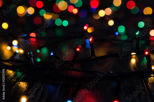 Wallpaper Mural Garland of Multi-colored lights. Blur, background. Torontodigital.ca