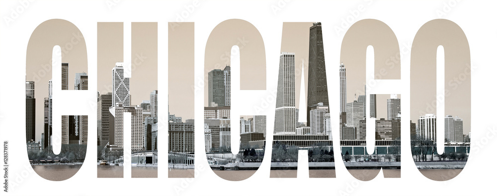 Chicago skyline letters Stock Photo | Adobe Stock