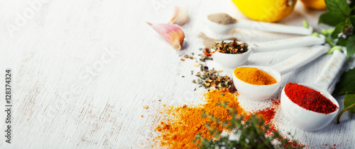 Fototapeta Naklejka Na Ścianę i Meble -  Herbs and spices selection, close up