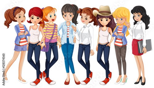 Girls in blue jeans