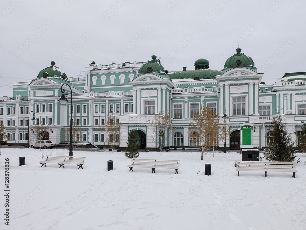 Fototapeta Omsk, Russia - November 22, 2016: Omsk State Academic Drama Theatre