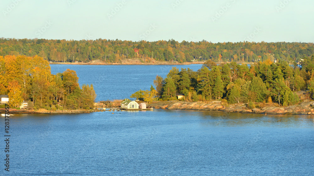 Rocky islands in Helsinki archipelago