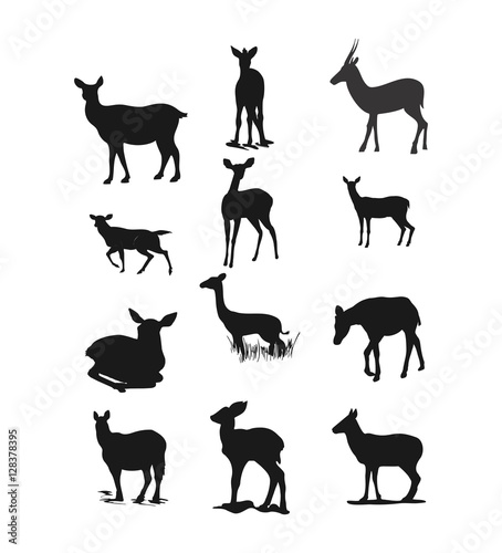 Deer Vector Silhouette Sets