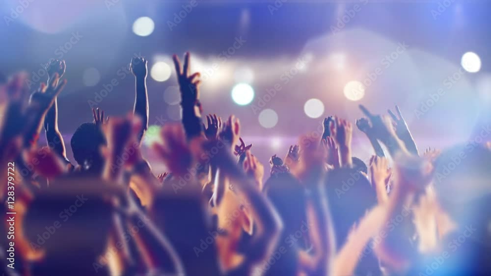Footage of a crowd partying, dancing at a concert. Shot on RED EPIC Cinema Camera in slow motion.