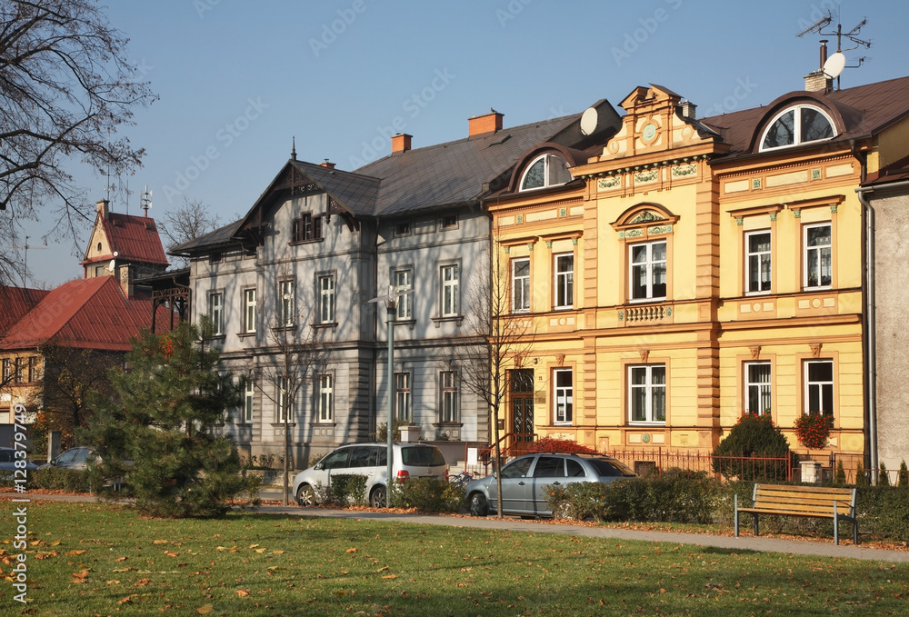 Naklejka premium Masaryk gardens in Cesky Tesin. Czech Republic