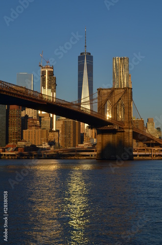 Freedom tower and Brooklyn bridge © john