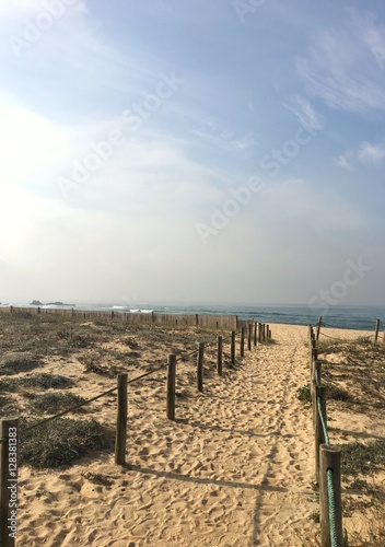 landscape of Portugal cost eith ocean on background