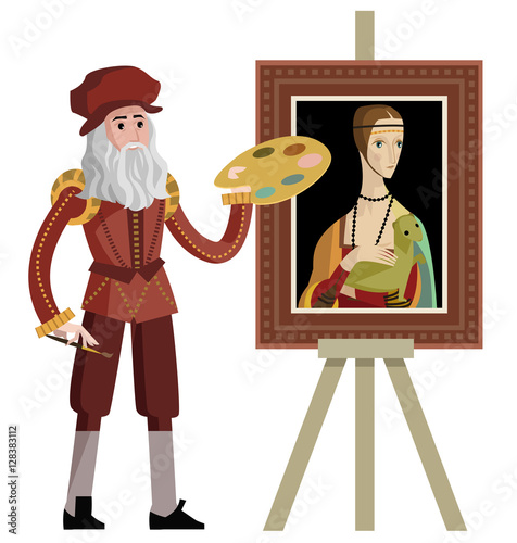 da vinci painting a lady with an ermine