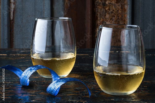 Photography White Wine in Stemless Glassware