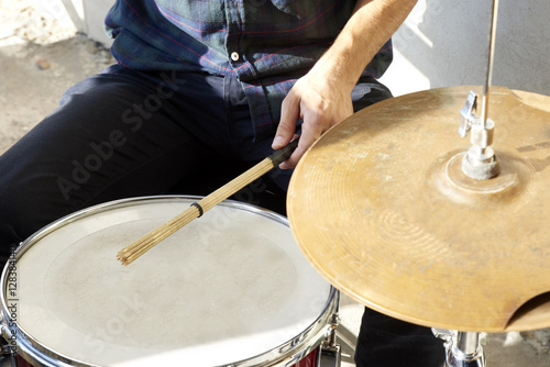 Drummer practicing