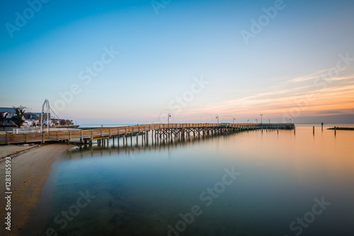 Long exposure of the pier and Chesapeake Bay at sunrise, in Nort © jonbilous