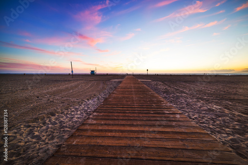 wooden boardwalk in Santa Monica