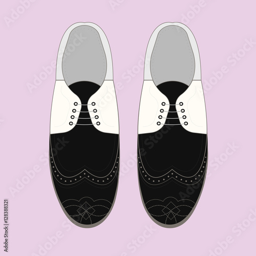 Vector illustration with men fashion shoes. Classic Brogue Shoes. Oxfords Men's Shoes.