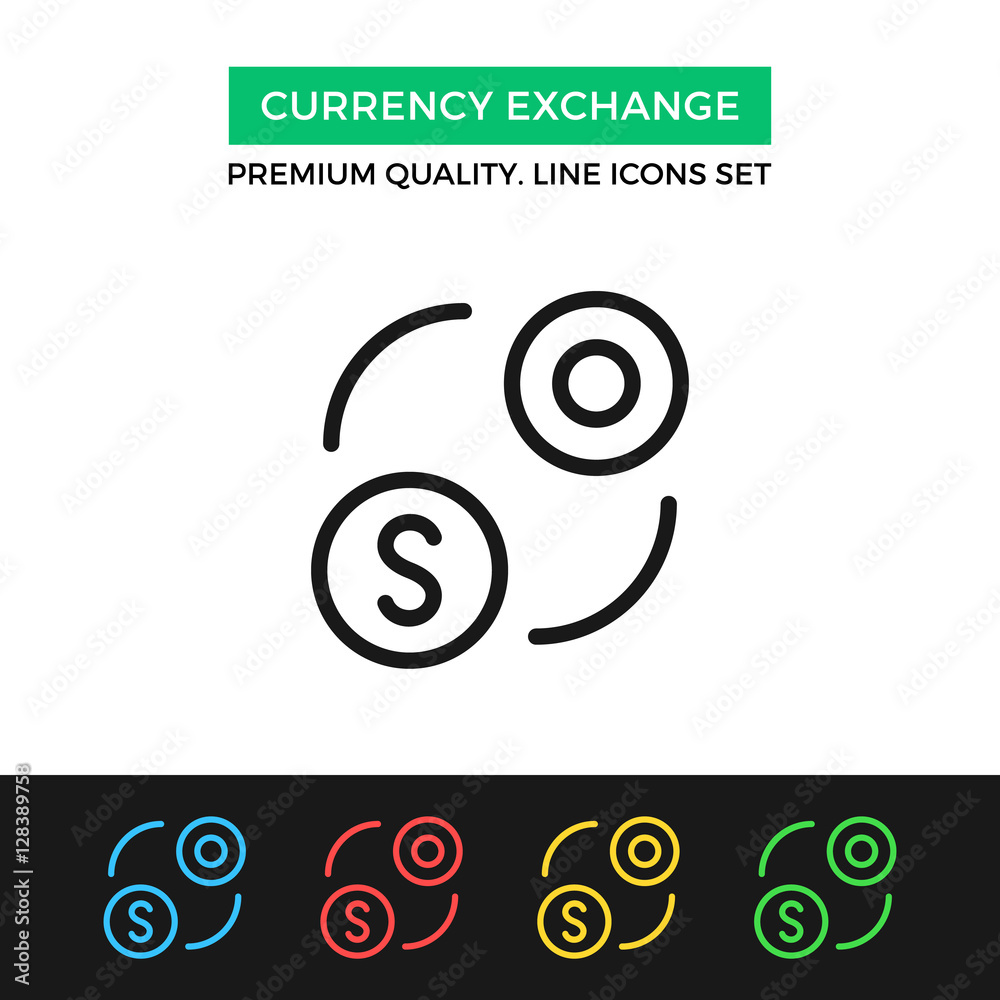 Vector currency exchange icon. Thin line icon