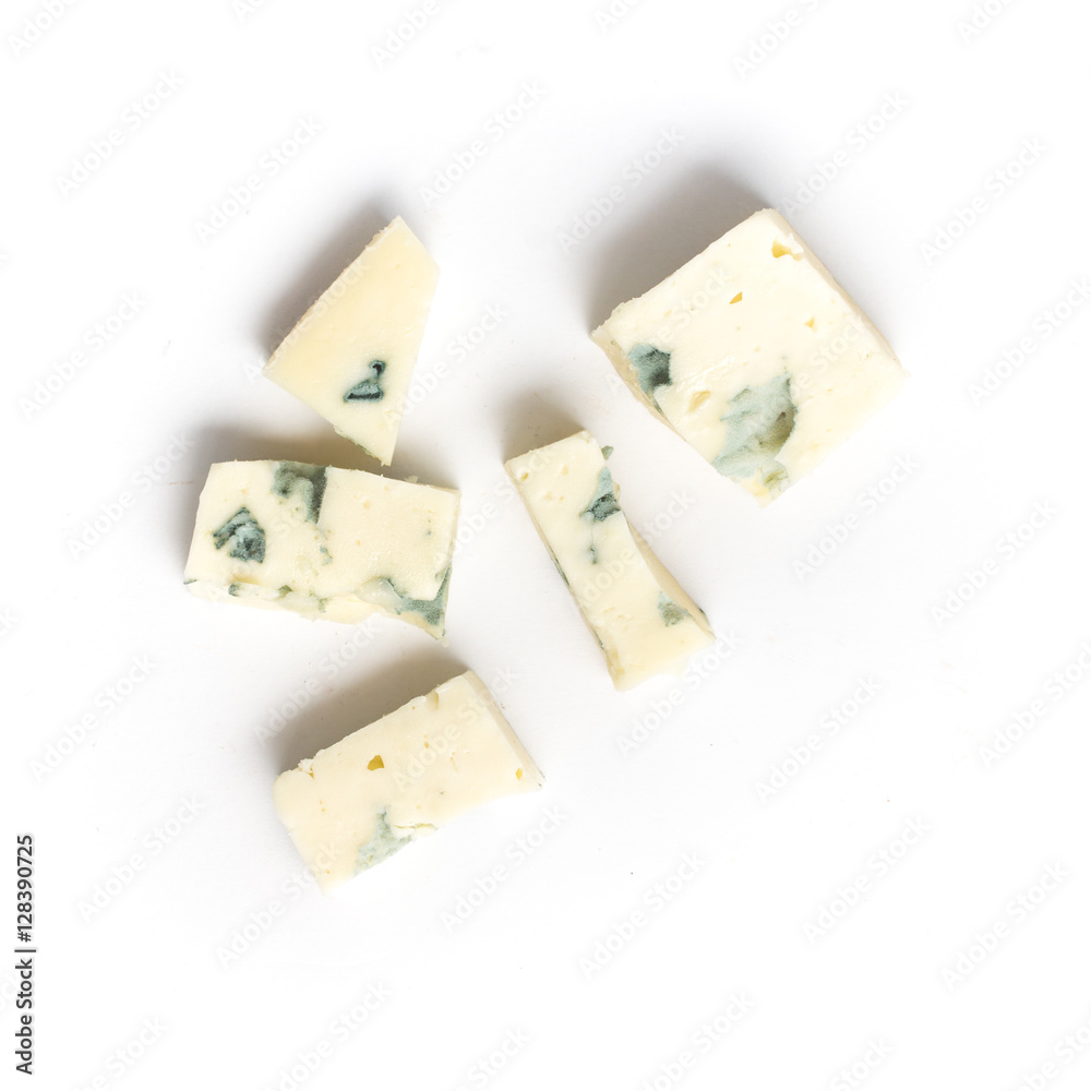 Slice of Gongonzola Cheese. Roquefort