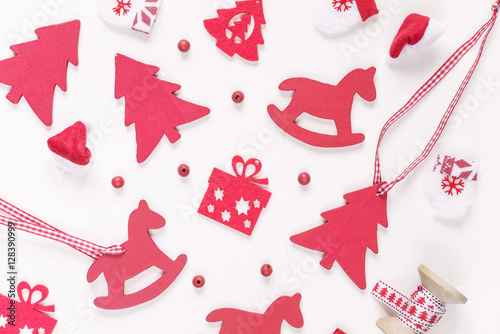 Flat lay Christmas composition