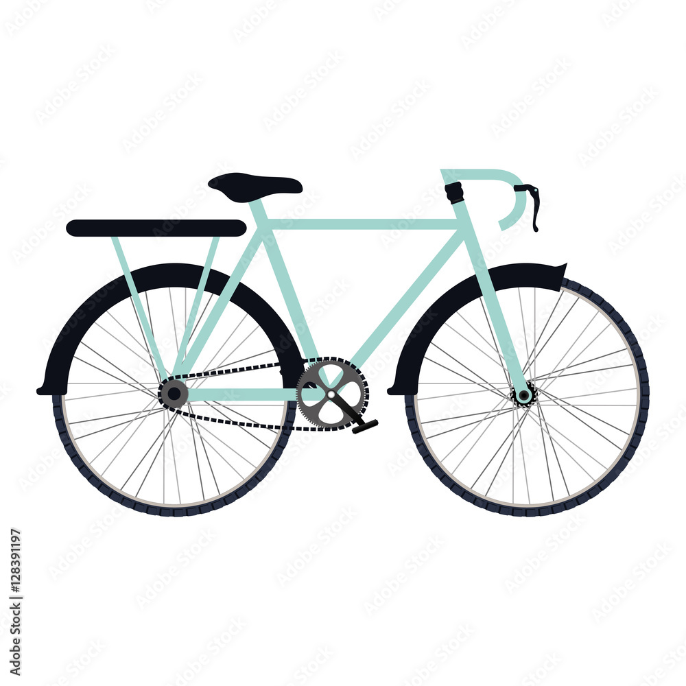 colorful silhouette with bicycle and rack vector illustration